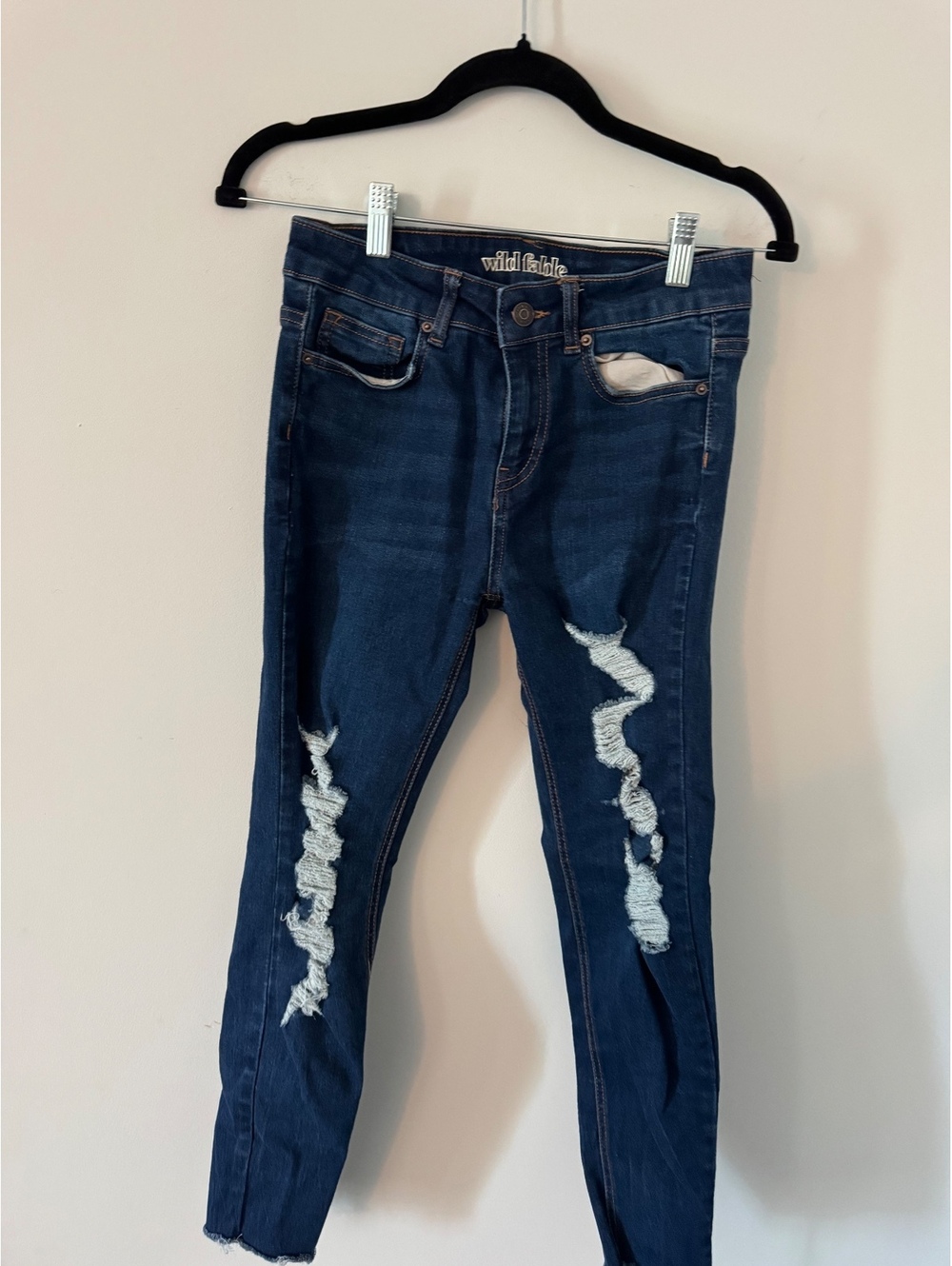 Wild Fable High Rise Skinny Jeans with Distressed Detail